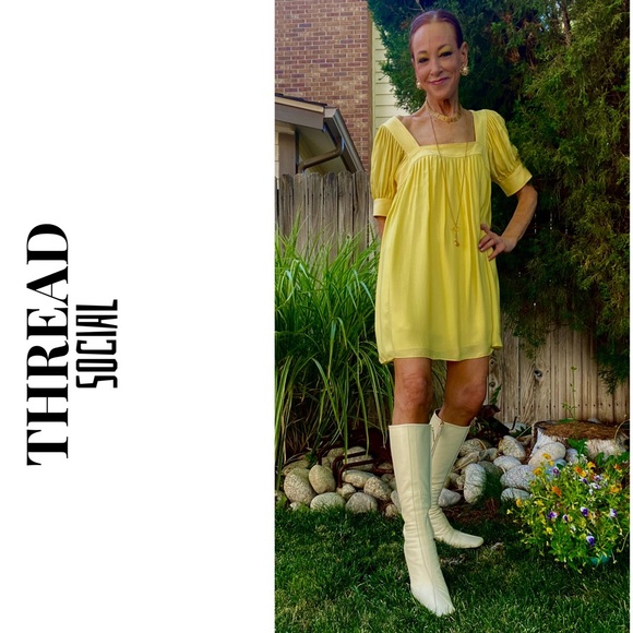 NWT Thread Social Yellow Lined Mini-Square Neck🔥 - Picture 5 of 15